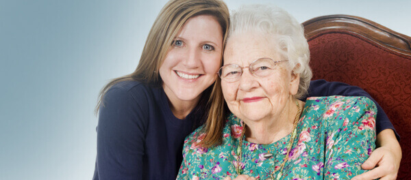 A picture of a resident with a family 