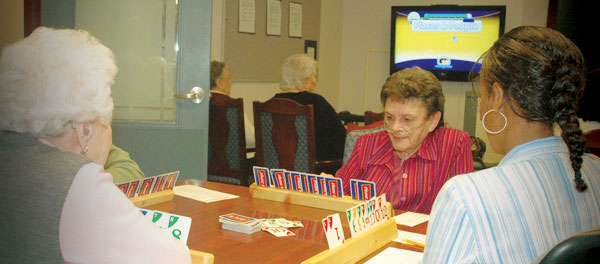 A picture of residents enjoying recreational activities at Rendezvous Club 
